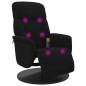vidaXL Sillón reclinable de masaje con reposapiés terciopelo negro vidaXL Sillón reclinable de masaje con reposapiés terciopelo negro