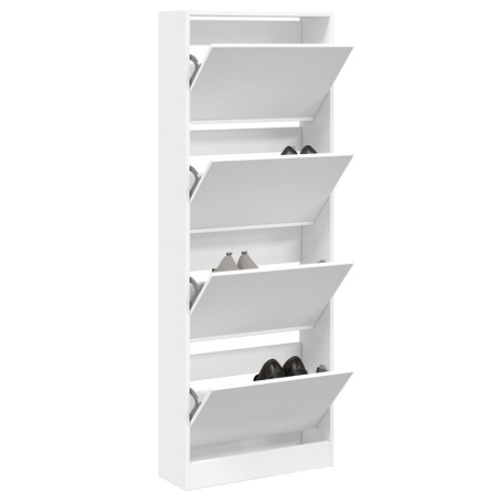 vidaXL Zapatero de madera de ingeniería blanco 60x21x163,5 cm