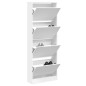 vidaXL Zapatero de madera de ingeniería blanco 60x21x163,5 cm vidaXL Zapatero de madera de ingeniería blanco 60x21x163,5 cm