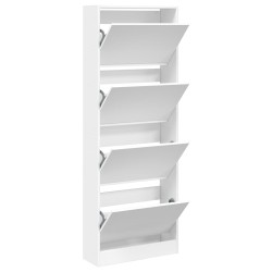 vidaXL Zapatero de madera de ingeniería blanco 60x21x163,5 cm