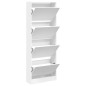 vidaXL Zapatero de madera de ingeniería blanco 60x21x163,5 cm vidaXL Zapatero de madera de ingeniería blanco 60x21x163,5 cm
