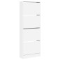 vidaXL Zapatero de madera de ingeniería blanco 60x21x163,5 cm vidaXL Zapatero de madera de ingeniería blanco 60x21x163,5 cm