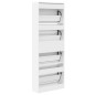 vidaXL Zapatero de madera de ingeniería blanco 60x21x163,5 cm vidaXL Zapatero de madera de ingeniería blanco 60x21x163,5 cm