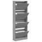 vidaXL Zapatero de madera de ingeniería gris Sonoma 60x21x163,5 cm