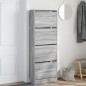 vidaXL Zapatero de madera de ingeniería gris Sonoma 60x21x163,5 cm