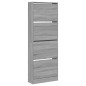 vidaXL Zapatero de madera de ingeniería gris Sonoma 60x21x163,5 cm