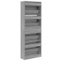 vidaXL Zapatero de madera de ingeniería gris Sonoma 60x21x163,5 cm