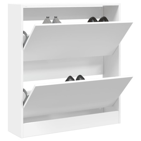 vidaXL Zapatero de madera de ingeniería blanco 80x21x87,5 cm