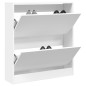 vidaXL Zapatero de madera de ingeniería blanco 80x21x87,5 cm vidaXL Zapatero de madera de ingeniería blanco 80x21x87,5 cm