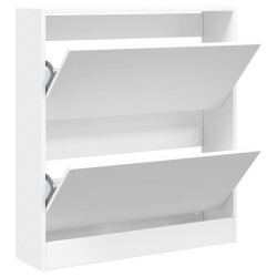vidaXL Zapatero de madera de ingeniería blanco 80x21x87,5 cm
