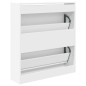 vidaXL Zapatero de madera de ingeniería blanco 80x21x87,5 cm vidaXL Zapatero de madera de ingeniería blanco 80x21x87,5 cm