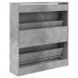 vidaXL Zapatero de madera de ingeniería gris hormigón 80x21x87,5 cm vidaXL Zapatero de madera de ingeniería gris hormigón 80x21x87,5 cm