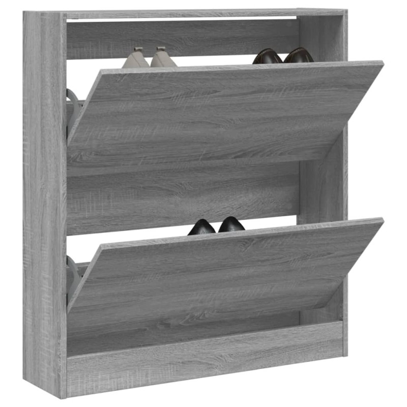 vidaXL Zapatero de madera de ingeniería gris Sonoma 80x21x87,5 cm vidaXL Zapatero de madera de ingeniería gris Sonoma 80x21x87,5 cm
