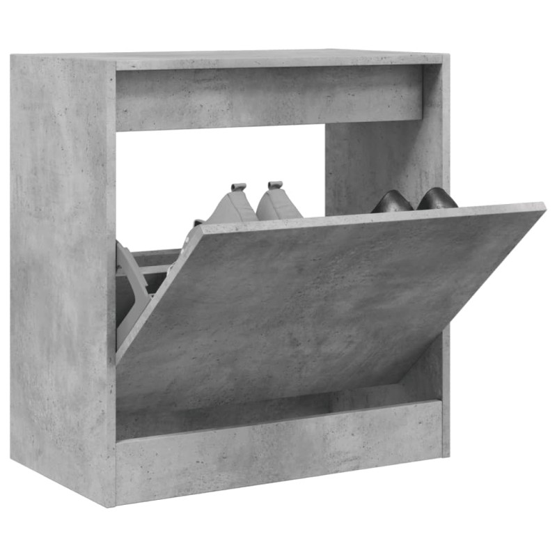 vidaXL Zapatero de madera de ingeniería gris hormigón 60x34x63,5 cm vidaXL Zapatero de madera de ingeniería gris hormigón 60x34x63,5 cm