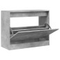 vidaXL Zapatero de madera de ingeniería gris hormigón 80x34x63 cm
