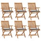 vidaXL Sillas de jardín plegables 6 uds madera maciza teca con cojines vidaXL Sillas de jardín plegables 6 uds madera maciza teca con cojines