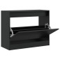 vidaXL Zapatero de madera de ingeniería negro 80x34x63 cm vidaXL Zapatero de madera de ingeniería negro 80x34x63 cm