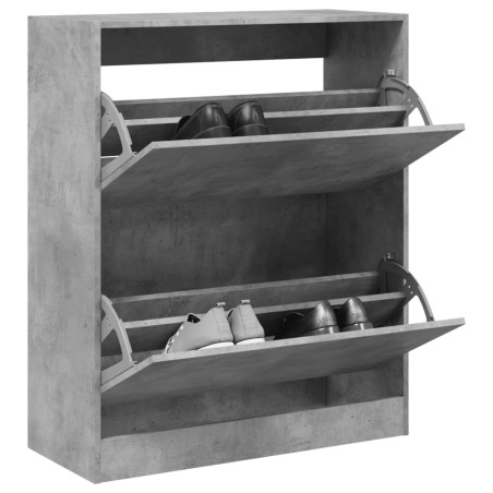 vidaXL Zapatero de madera de ingeniería gris hormigón 80x34x96,5 cm