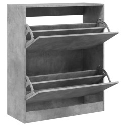 vidaXL Zapatero de madera de ingeniería gris hormigón 80x34x96,5 cm