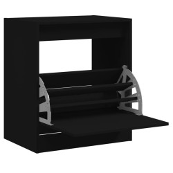 vidaXL Zapatero de madera de ingeniería negro 60x42x69 cm