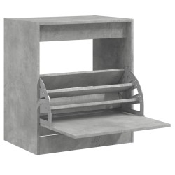 vidaXL Mueble zapatero madera contrachapada gris hormigón 70x36x60 cm