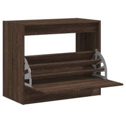 vidaXL Zapatero de madera de ingeniería marrón roble 80x42x69 cm