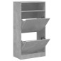 vidaXL Zapatero de madera de ingeniería gris hormigón 60x34x116 cm vidaXL Zapatero de madera de ingeniería gris hormigón 60x34x116 cm