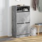 vidaXL Zapatero de madera de ingeniería gris hormigón 60x34x116 cm vidaXL Zapatero de madera de ingeniería gris hormigón 60x34x116 cm