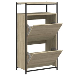 vidaXL Zapatero de madera de ingeniería roble Sonoma 60x34x112 cm