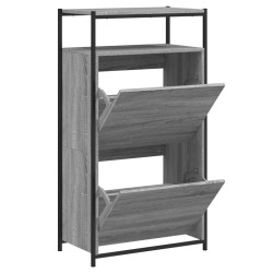 vidaXL Zapatero de madera de ingeniería gris Sonoma 60x34x112 cm