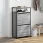 vidaXL Zapatero de madera de ingeniería gris Sonoma 60x34x112 cm