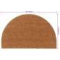 vidaXL Felpudo semicircular de fibra de coco natural 50x80 cm vidaXL Felpudo semicircular de fibra de coco natural 50x80 cm