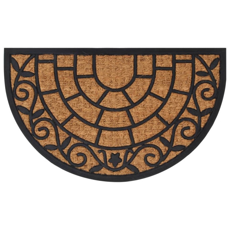 vidaXL Felpudo semicircular de goma y fibra de coco 45x75 cm vidaXL Felpudo semicircular de goma y fibra de coco 45x75 cm
