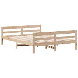 vidaXL Estructura de cama con cabecero madera maciza pino 140x200 cm