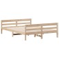 vidaXL Estructura de cama con cabecero madera maciza pino 140x200 cm vidaXL Estructura de cama con cabecero madera maciza pino 140x200 cm