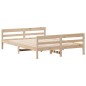 vidaXL Estructura de cama con cabecero madera maciza pino 140x200 cm vidaXL Estructura de cama con cabecero madera maciza pino 140x200 cm