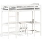 vidaXL Cama alta con escritorio madera maciza pino blanca 75x190 cm vidaXL Cama alta con escritorio madera maciza pino blanca 75x190 cm