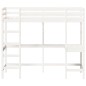 vidaXL Cama alta con escritorio madera maciza pino blanca 75x190 cm vidaXL Cama alta con escritorio madera maciza pino blanca 75x190 cm