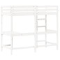 vidaXL Cama alta con escritorio madera maciza pino blanca 75x190 cm vidaXL Cama alta con escritorio madera maciza pino blanca 75x190 cm