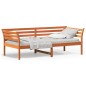 vidaXL Sofá cama de madera maciza de pino marrón cera 100x200 cm