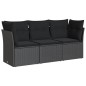 vidaXL Set de sofás de jardín con cojines 3 pzas ratán sintético negro vidaXL Set de sofás de jardín con cojines 3 pzas ratán sintético negro