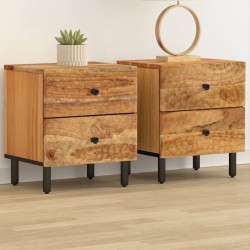 vidaXL Mesitas de noche 2 uds madera maciza de acacia 40x33x46 cm