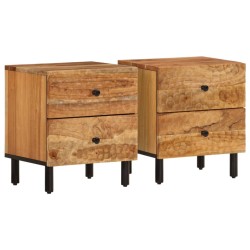 vidaXL Mesitas de noche 2 uds madera maciza de acacia 40x33x46 cm