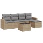 vidaXL Juego de sofás jardín con cojines 6 pzas ratán sintético beige vidaXL Juego de sofás jardín con cojines 6 pzas ratán sintético beige