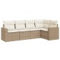 vidaXL Juego de sofás jardín con cojines 5 pzas ratán sintético beige vidaXL Juego de sofás jardín con cojines 5 pzas ratán sintético beige