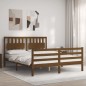vidaXL Estructura de cama con cabecero madera marrón miel 160x200 cm vidaXL Estructura de cama con cabecero madera marrón miel 160x200 cm