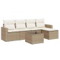 vidaXL Juego de sofás jardín con cojines 6 pzas ratán sintético beige vidaXL Juego de sofás jardín con cojines 6 pzas ratán sintético beige