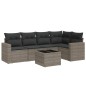 vidaXL Set de muebles de jardín 6 pzas y cojines ratán sintético gris