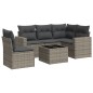 vidaXL Set de muebles de jardín 6 pzas y cojines ratán sintético gris vidaXL Set de muebles de jardín 6 pzas y cojines ratán sintético gris