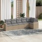vidaXL Juego de sofás jardín con cojines 6 pzas ratán sintético beige vidaXL Juego de sofás jardín con cojines 6 pzas ratán sintético beige